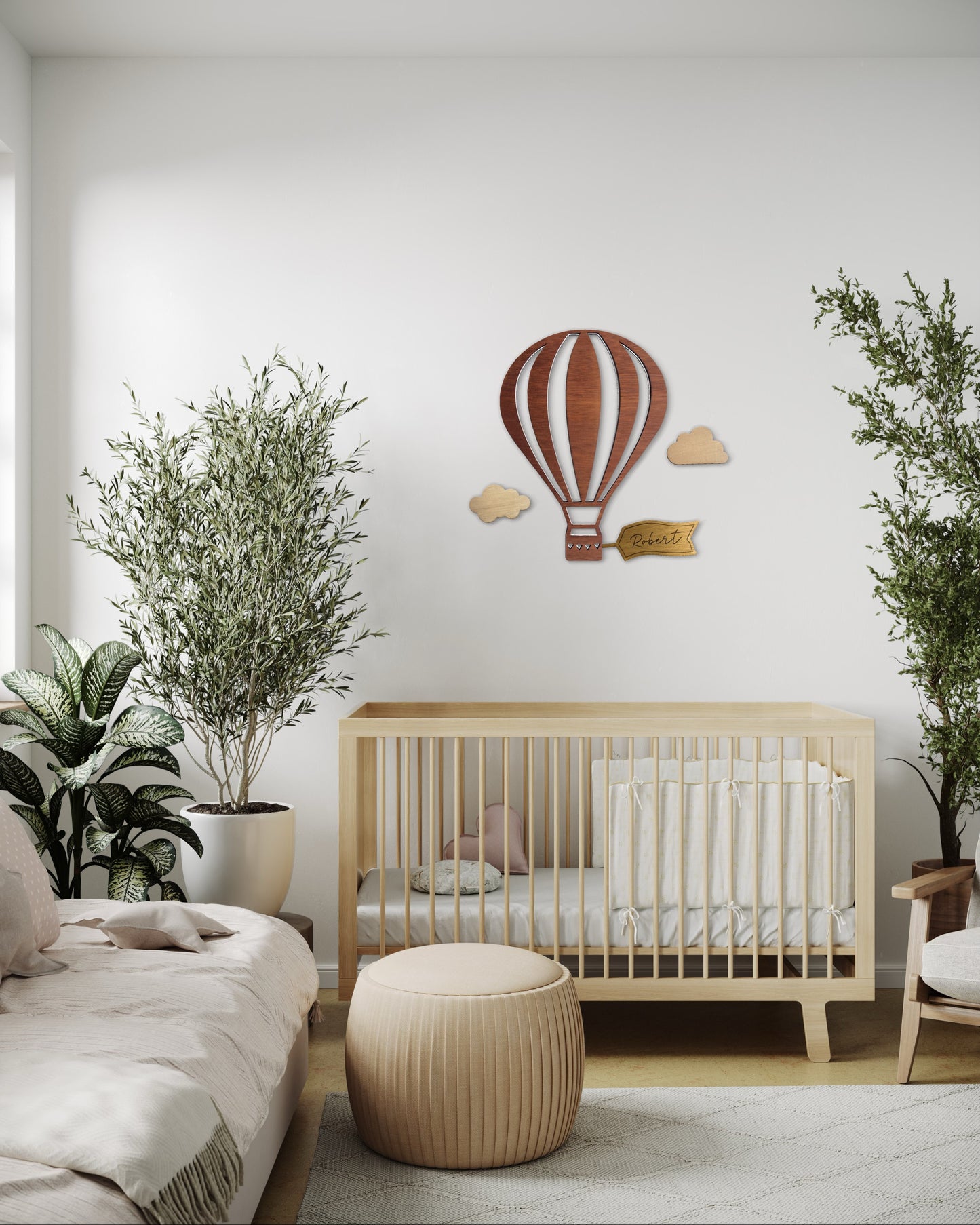 Houten babykamer decoratie | Gepersonaliseerde schattige ballon met naam | Babyshower decoratie | 4 stuks