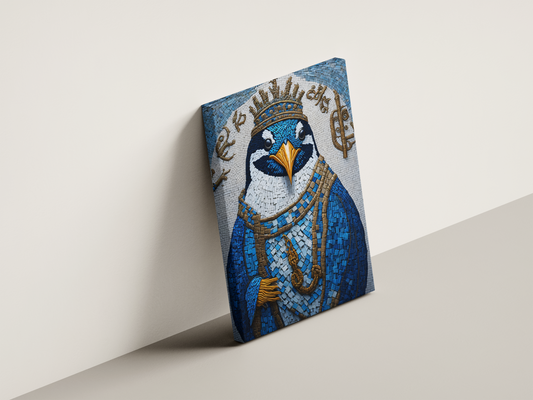 Canvas Wall Decoration | Royal Penguin | Premium 100% Cotton Cloth