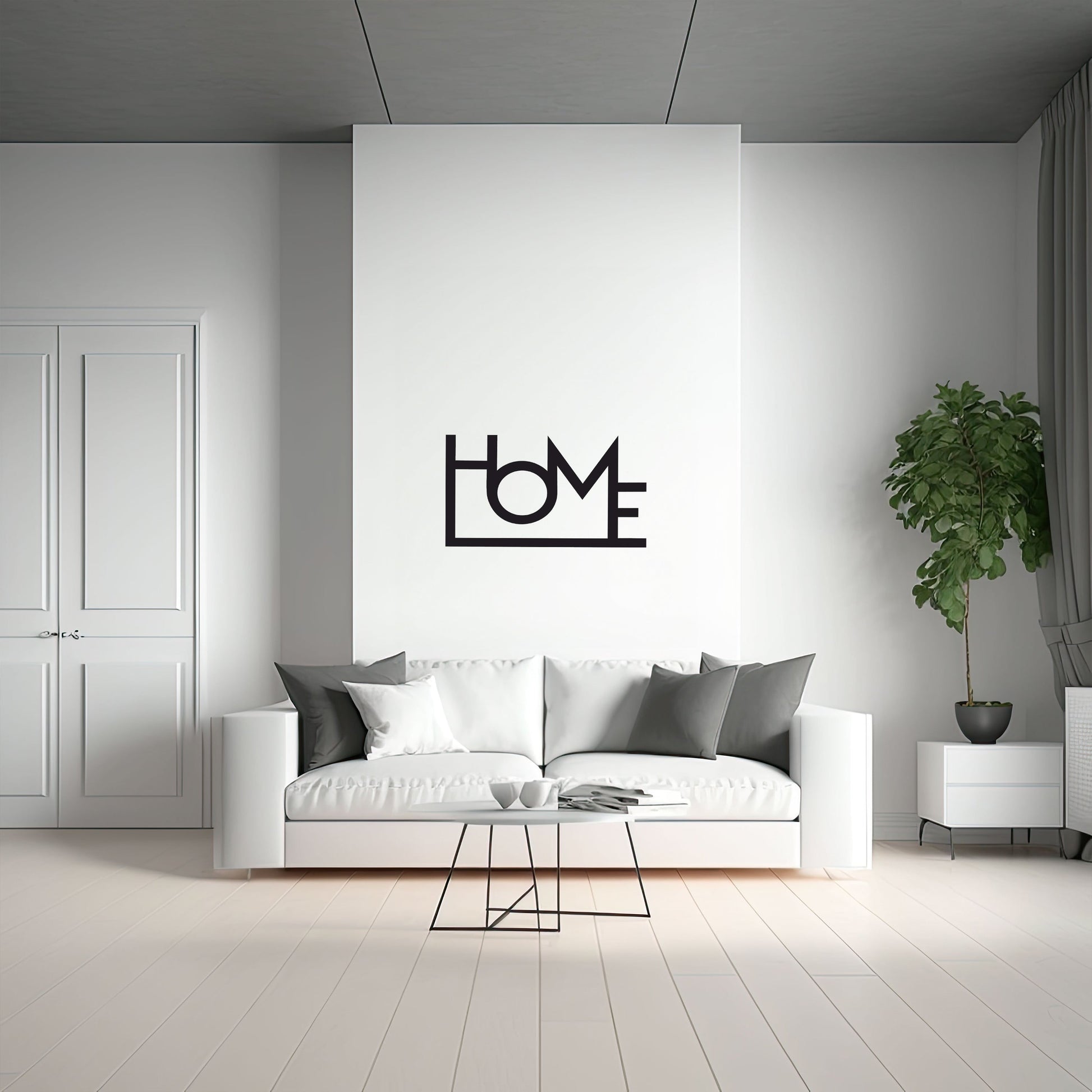 Wooden wall decoration home sign in living room