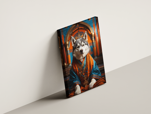 Canvas Wall Decoration | Husky Monk | Premium 100% Cotton Cloth
