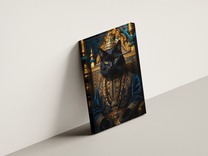 Canvasschilderij| Black Royal Cat | Premium 100% katoenen doek